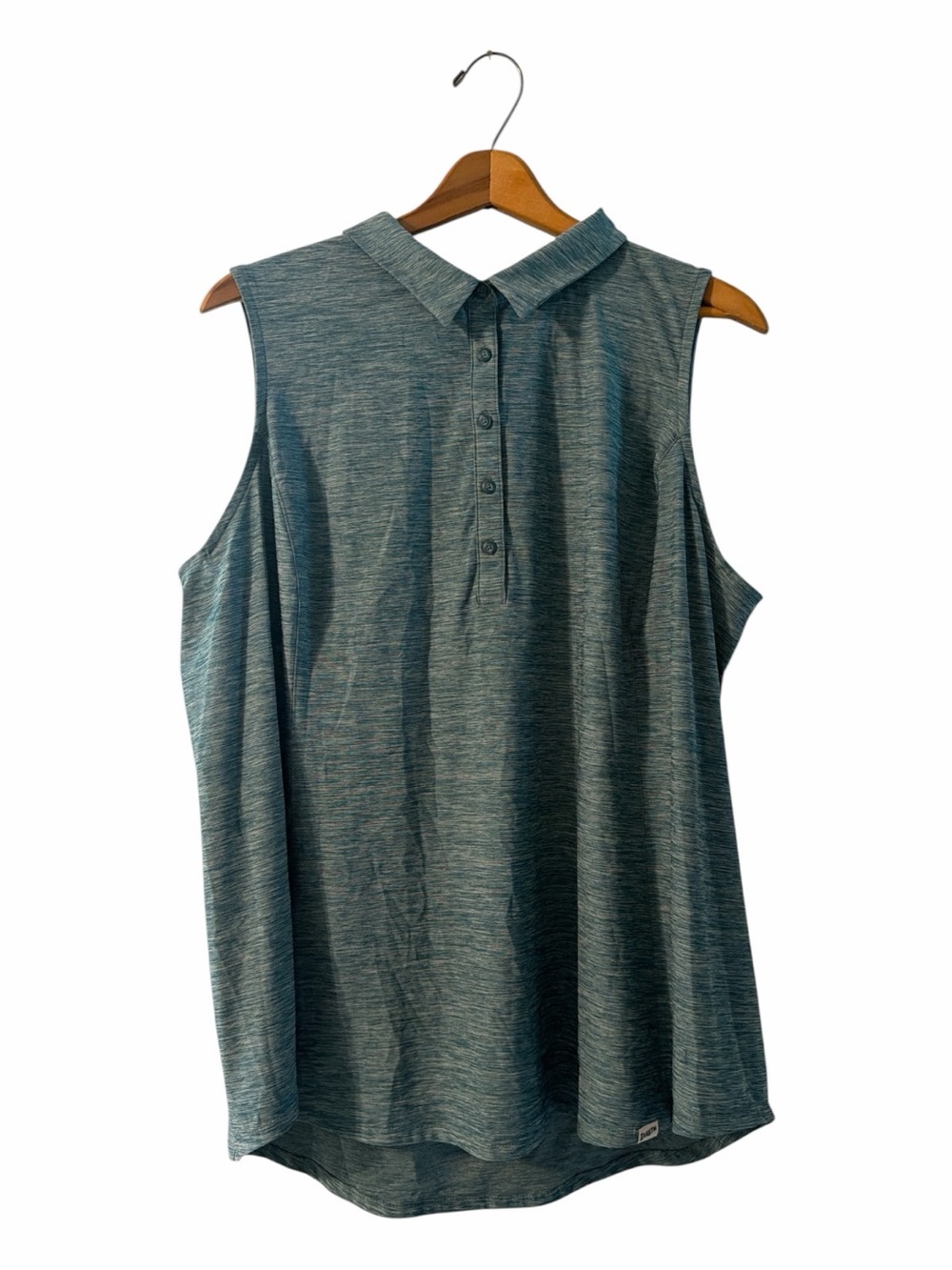 Duluth Trading Sleeveless Performance Polo Top Green Heather XXL Golf Hiking